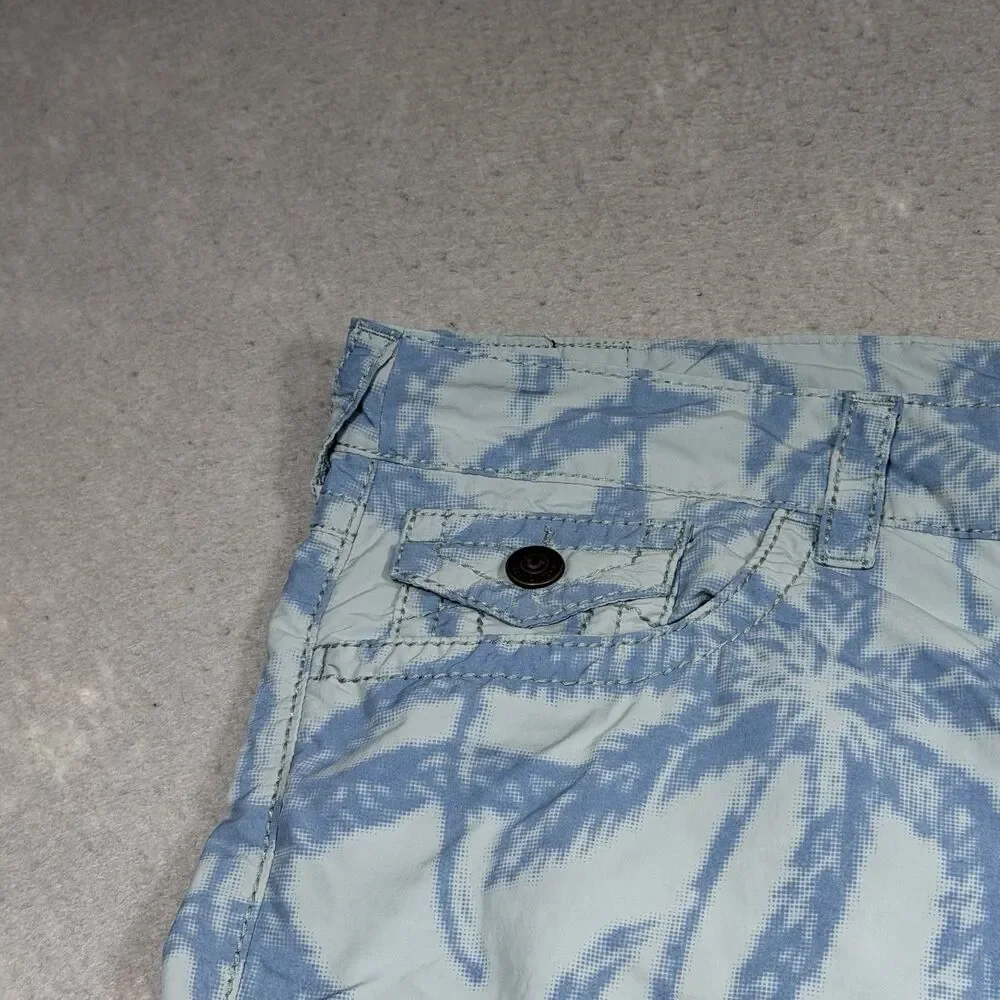 TRUE RELIGION Ricky Board Shorts 12” Swim Trunks Men’s 42 Palm Trees Relaxed Fit